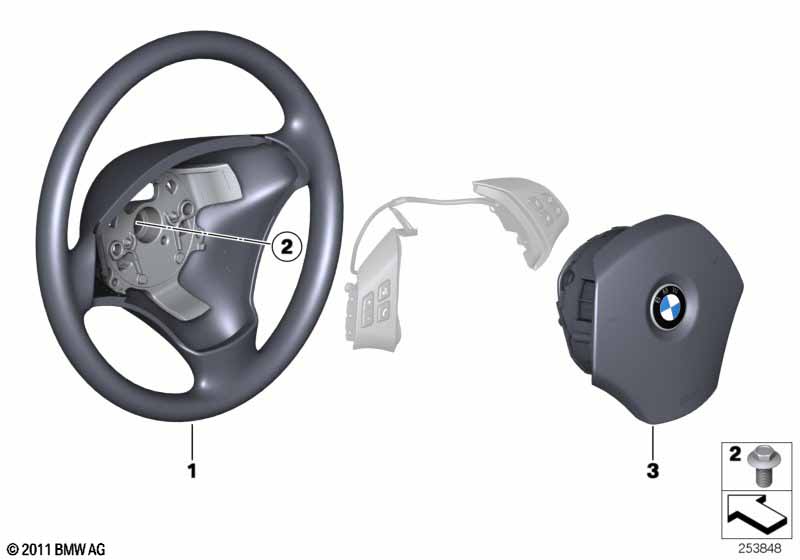 Steering wheel, leather, multif./airbag