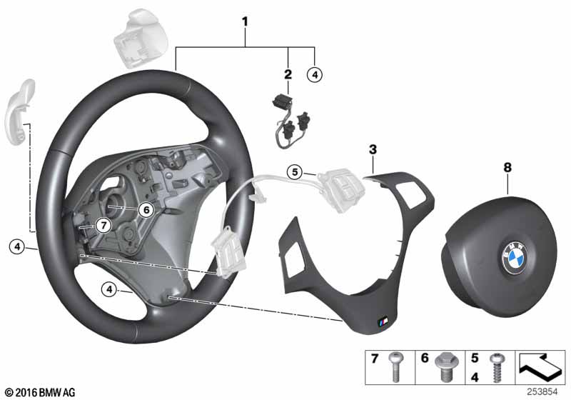 M Sp. st. wh. airbag multif./paddles