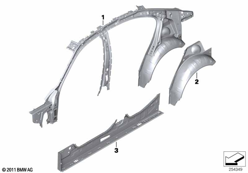 Side frame section, inner