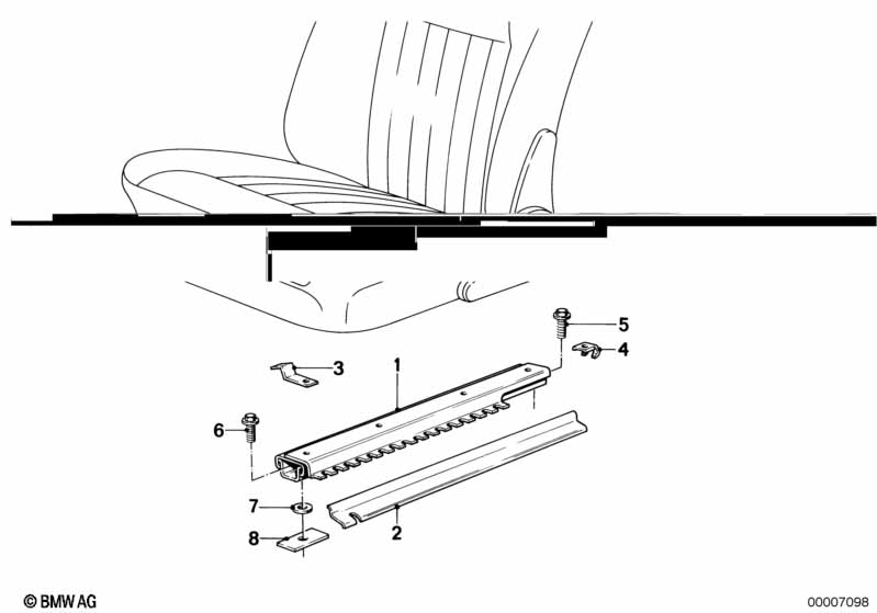 Front seat rail