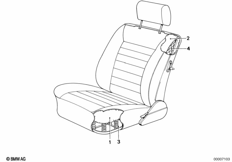 Genuine BMW 52101866283 E24 Pad Seat Front (Inc. 633CSi, 630CS & 635CSi) | ML Performance EU Car Parts