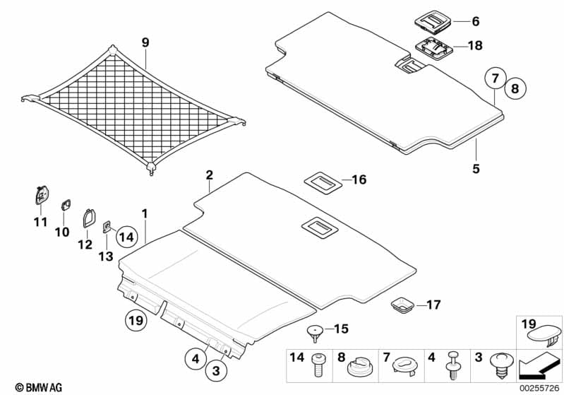 Trim panel, trunk floor