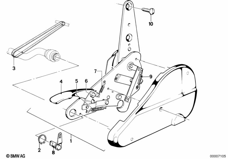 Fitting f reclining front seat