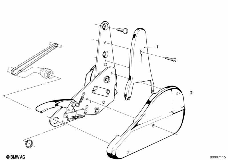 Cover f reclining front seat fitting