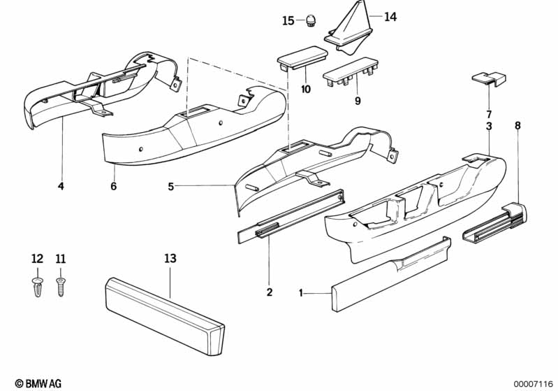 Genuine BMW 52101950186 E32 Covering Seat Rail Right SCHWARZ (Inc. 740i, 735i & 730i) | ML Performance EU Car Parts