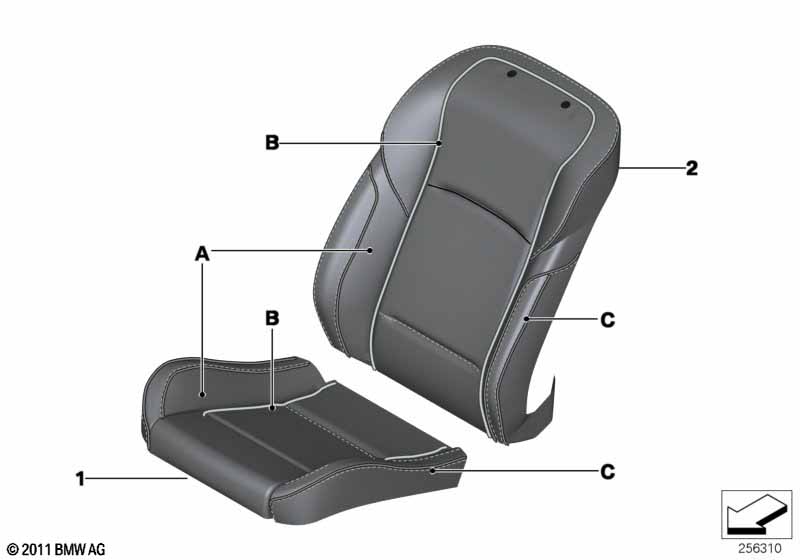 Individual sports seat cover, front