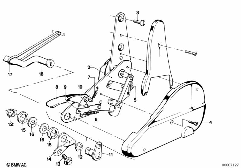 Fitting f reclining front seat