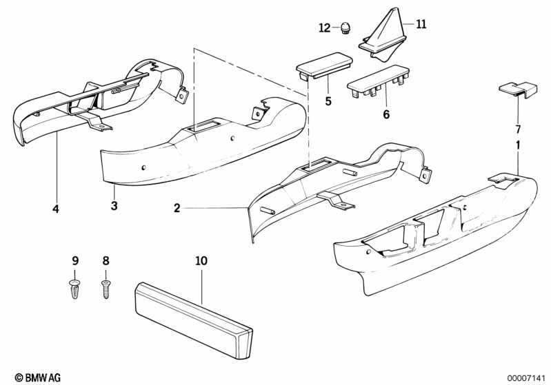 Genuine BMW 52108154438 E34 E32 Covering Inner Right SCHWARZ (Inc. 525tds, 530i & 540i) | ML Performance EU Car Parts