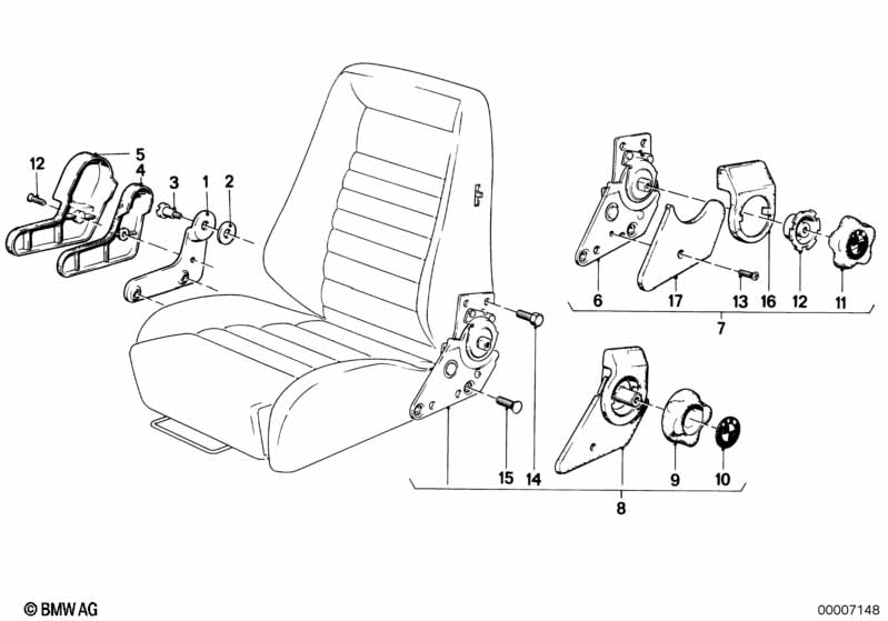 Recaro sports seat-recl. seat fitting