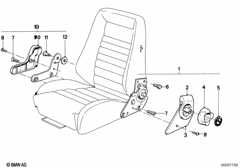 Recaro sports seat-recl. seat fitting