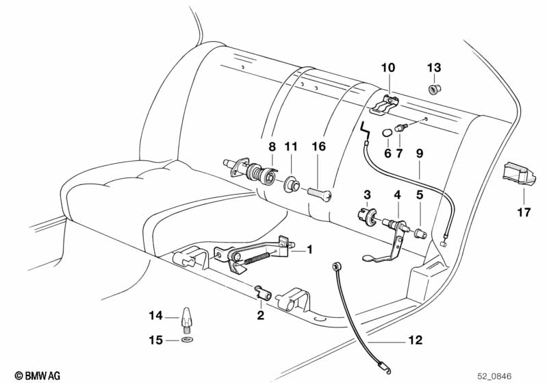 Genuine BMW 52208126324 E34 Unlocking Unit, Right (Inc. 525tds, 525i & 535i) | ML Performance EU Car Parts