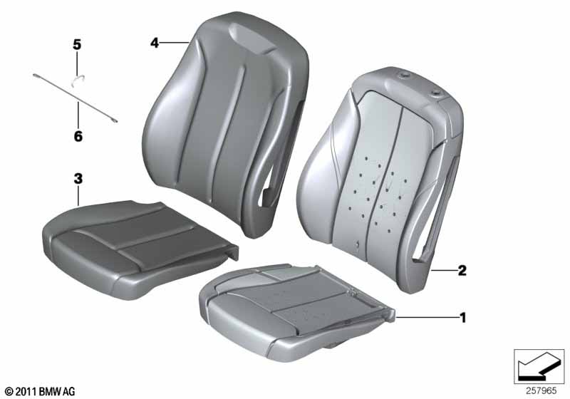 Genuine BMW 52107374856 F48 F45 F39 Basic Backrest Leather Cover, Right SCHWARZ (Inc. X2 18d, 225iX & X1 28iX) | ML Performance UK Car Parts