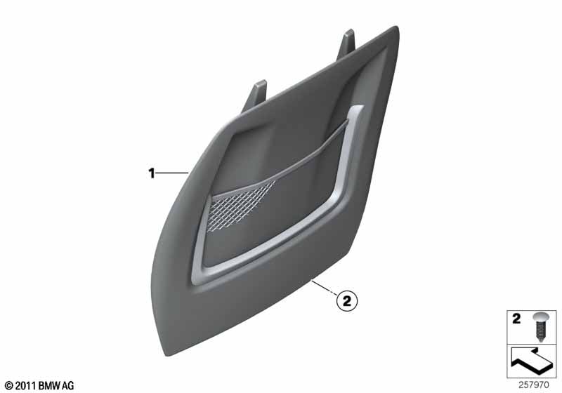 Genuine BMW 52107288401 Imitation Leather Rear Panel With Pocket OYSTER (Inc. 328dX, 335dX & 418d) | ML Performance EU Car Parts