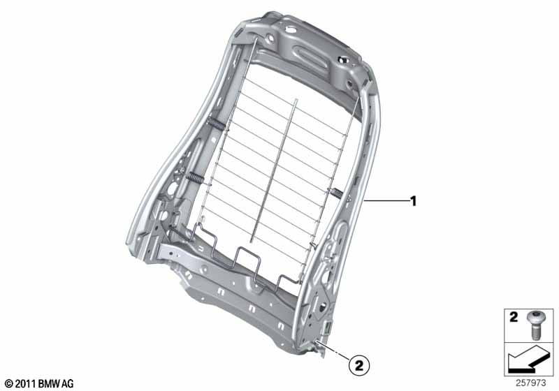 Seat, front, backrest frame