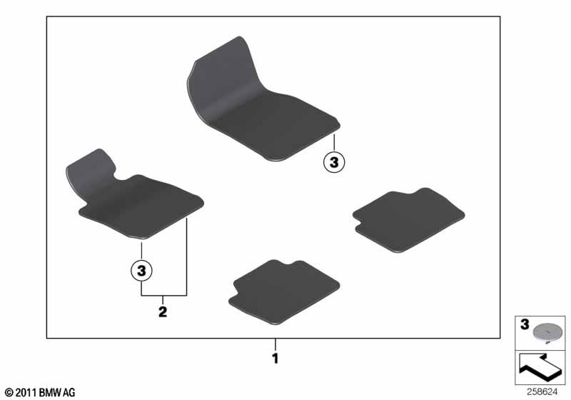 Floor mats, velours