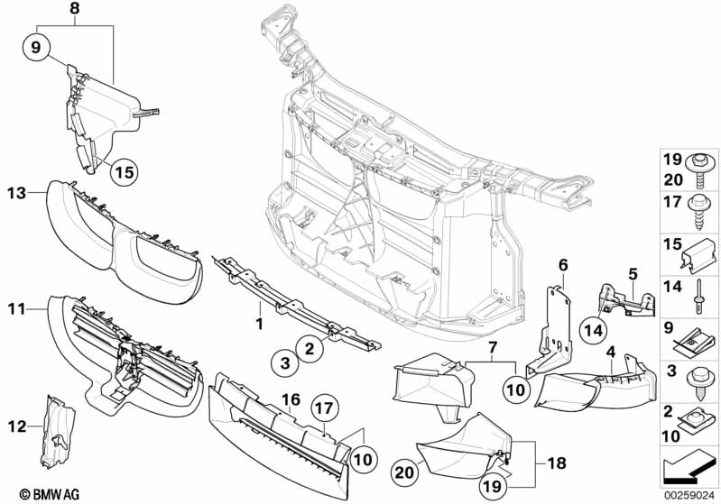 Genuine BMW 51647117811 E93 E91 E92 Locat. Plate F. Cool. Mod., Lower Left (Inc. X1 20i, X1 20iX & 318d) | ML Performance UK Car Parts