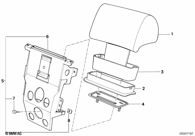 Mechanical headrest rear