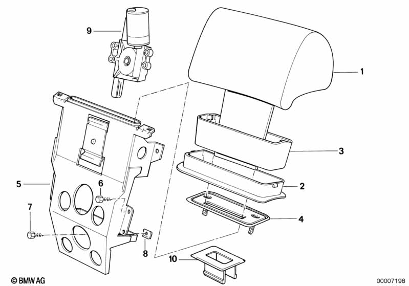 Electrical headrest rear