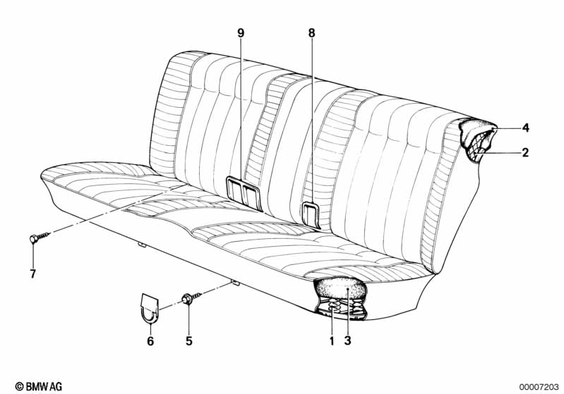 Genuine BMW 52201906754 E23 E30 E28 Lower Belt Catch Support ANTHRAZIT (Inc. 524d) | ML Performance UK Car Parts