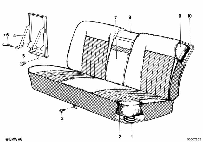 Genuine BMW 52201847477 E12 Pad Seat Rear (Inc. 530i, 528i & 535i) | ML Performance EU Car Parts