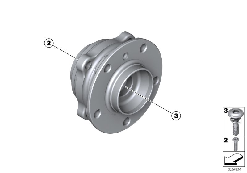 Genuine BMW 33412284149 F13 Wheel Hub With Bearing, Rear (Inc. M5 & M6) | ML Performance UK Car Parts