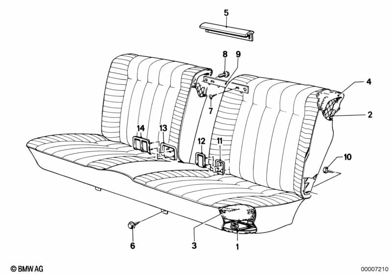 Seat spring frame/pad/catch sup. rear