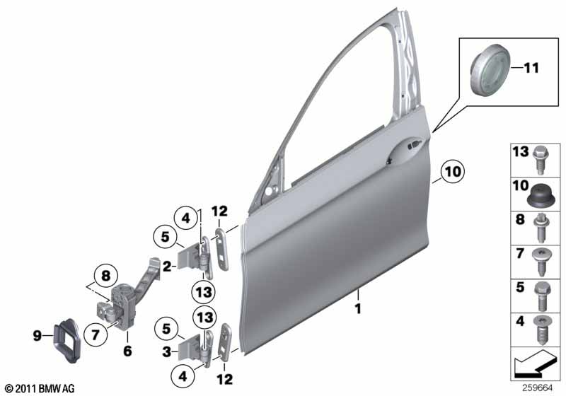 Front door-hinge/door brake
