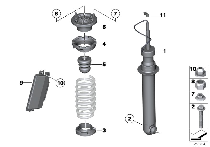 Genuine BMW 33527850117 Spring Strut, Rear (Inc. M5 & M6) | ML Performance UK Car Parts