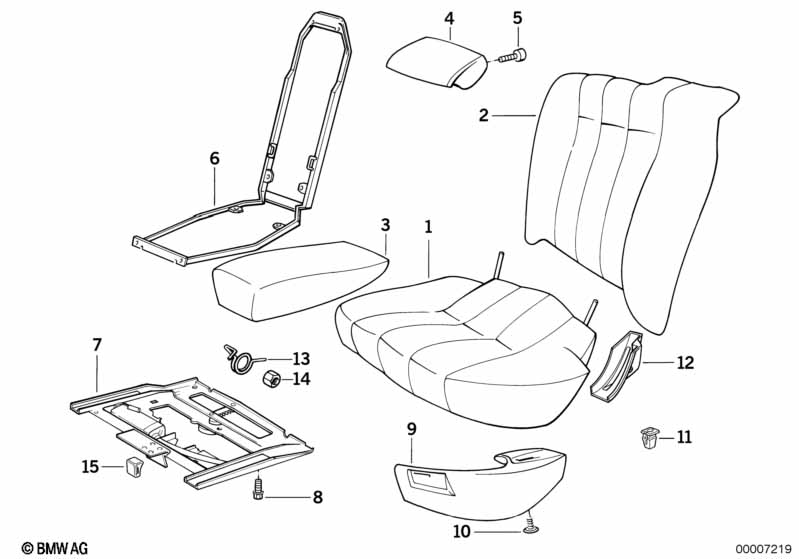 Rear seat 2-door/single parts