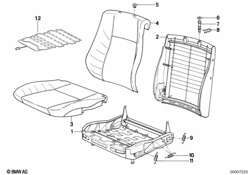 BMW sports seat frame mechanical