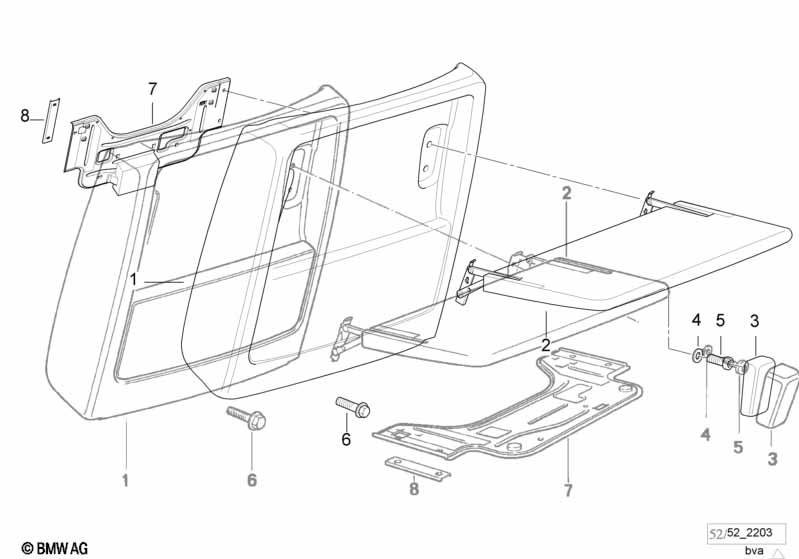 Rear panel/folding table