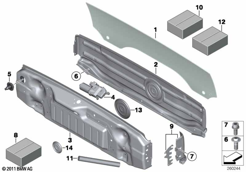 Folding top-rear window