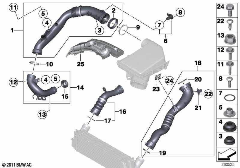 Genuine BMW 13717601875 F25 F26 Charge Air Induction Tract (Inc. X3 35iX & X4) | ML Performance EU Car Parts