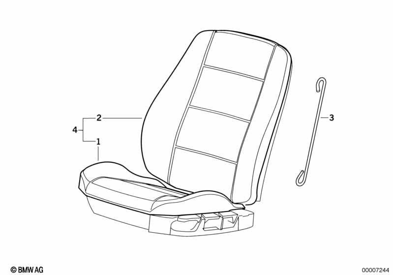 Seat, front, upholstery and cover