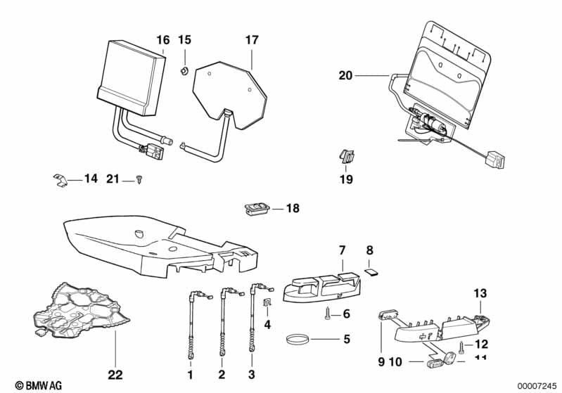 Single parts of front seat controls