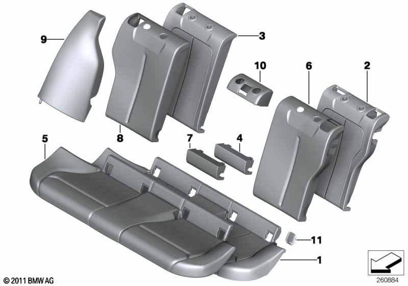 Genuine BMW 52207475451 F31 Cover Backrest Cloth Left ANTHRAZIT/ROT (Inc. 335dX, 318d & 340iX) | ML Performance UK Car Parts
