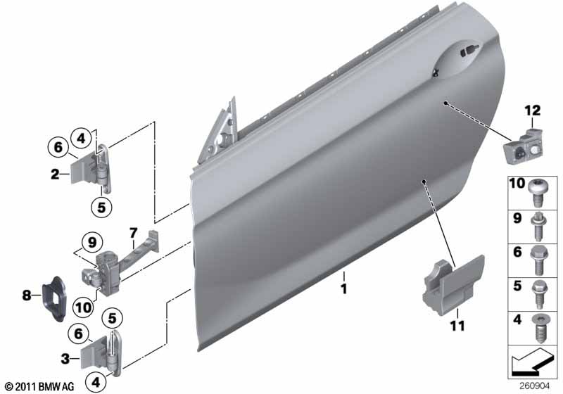 Front door-hinge/door brake
