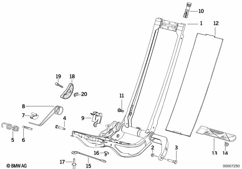BMW sports seat frame mechanical