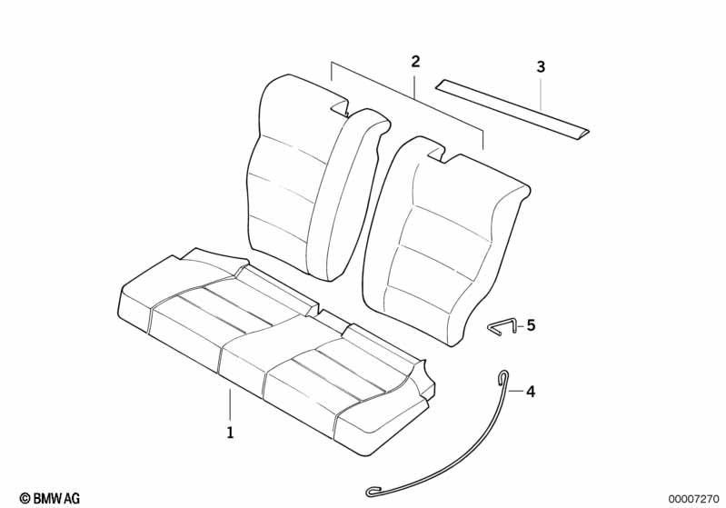 Seat, rear, uphlstry/cover, load-through
