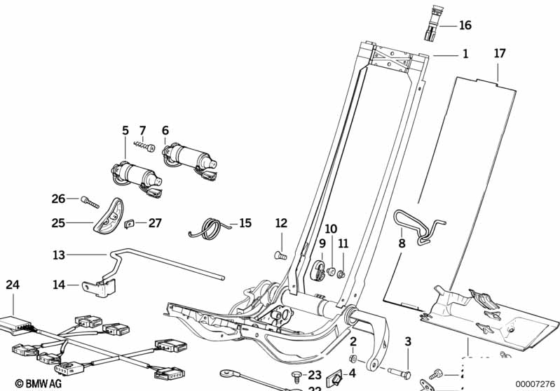 BMW sports seat frame electrical