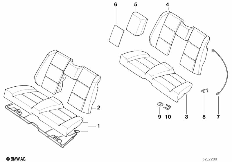 Seat, rear, cushion, & cover, basic seat