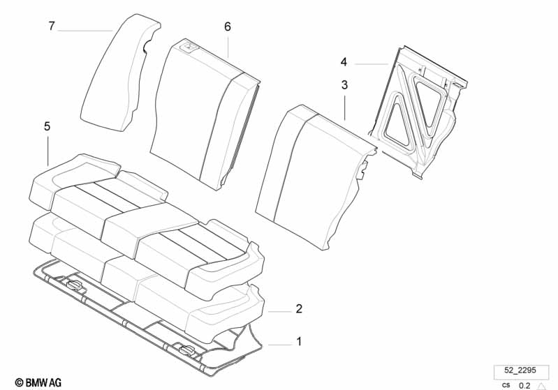 Seat, rear, uphlstry/cover, load-through