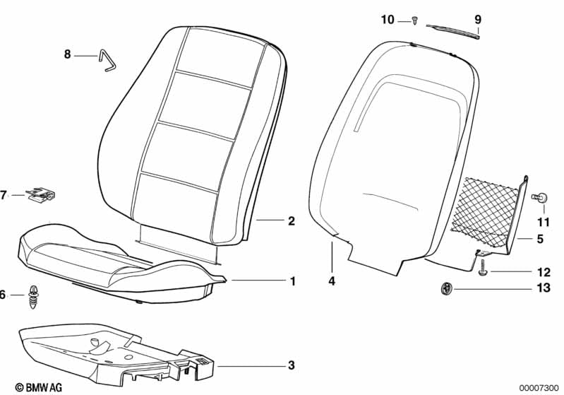 Front seat pan/pad