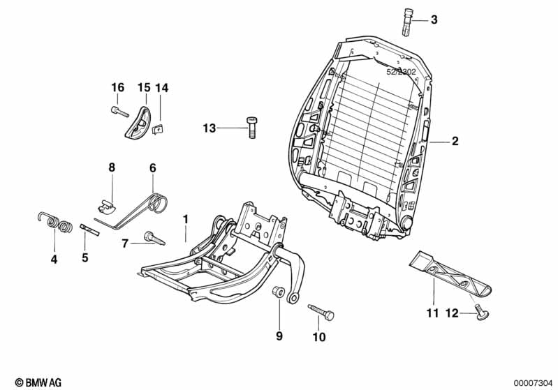 BMW sports seat frame mechanical