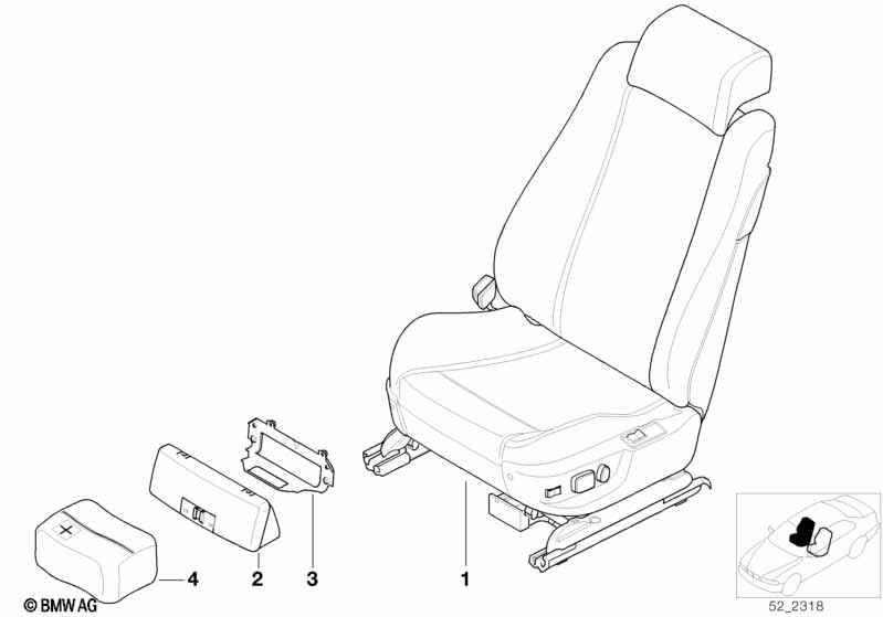 Seat, front, complete seat