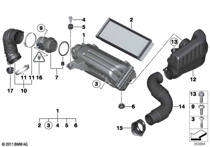 Intake muffler/Filter cartridge/HFM
