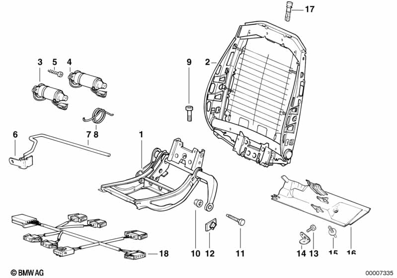 Genuine BMW 52108201614 E36 Right Upper Part Of Seat Mechanism (Inc. 316i 1.9, M3 & 318is) | ML Performance UK Car Parts