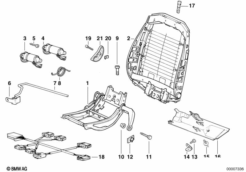 BMW sports seat frame electrical