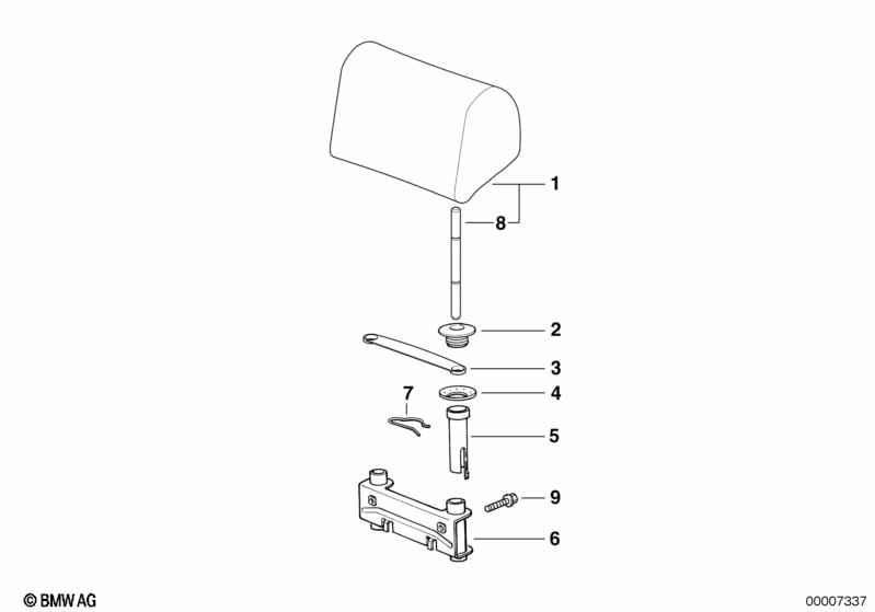 Genuine BMW 52208146642 E36 Head Rest Support (Inc. 318ti, 316i 1.9 & 316i 1.6) | ML Performance EU Car Parts