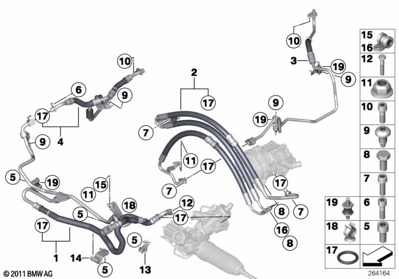 Power steering/oil pipe/dynamic drive